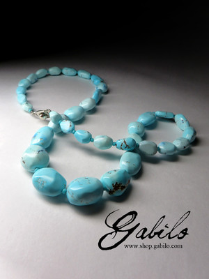 Beads of blue bright turquoise