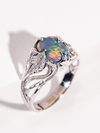 Fantastic flower - Opal white gold ring