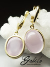 Rose quartz gold earrings