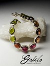 Silver bracelet with colored tourmaline