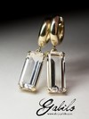 Rock сrystal gold earrings