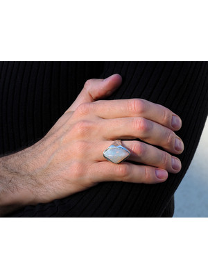 Men's Opal Silver Ring