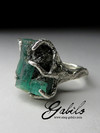 Silver ring with emerald