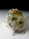 Silver ring with quartz hairy