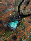 Pine - Emerald crystal double-sided necklace