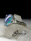 Ring with triplet of opal in silver