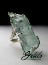 Big ring with aquamarine in silver 5846