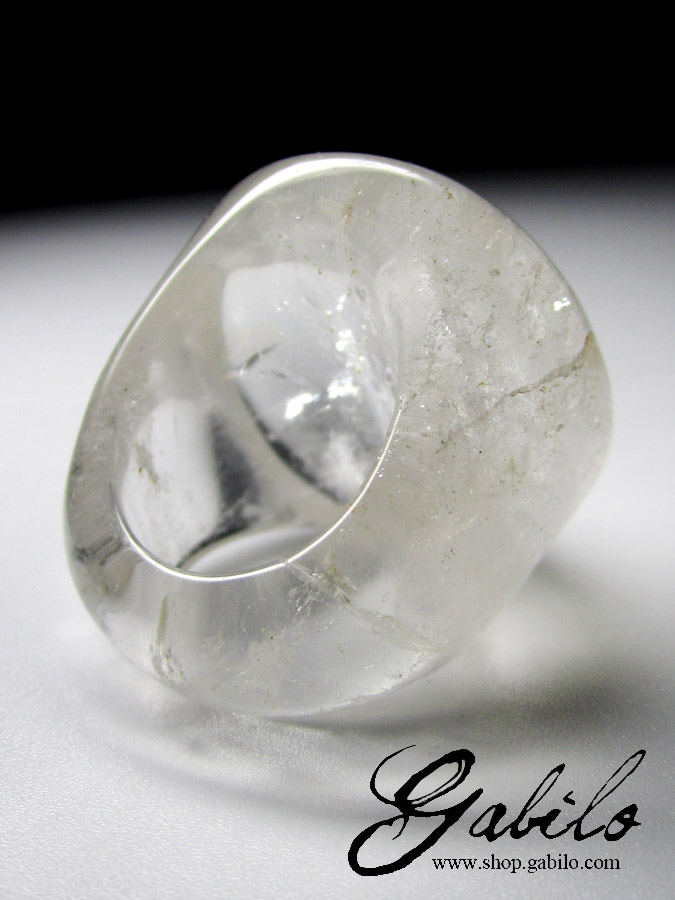 Rock crystal ring set in silver free shipping buy