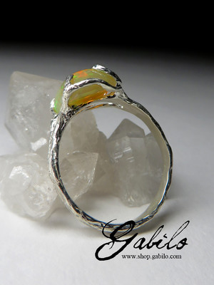 Ethiopian Opal Silver Ring