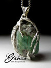 Green beryl silver pendant with gem report MSU