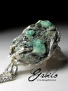 Men's green beryl on the breed necklace with gem report MSU