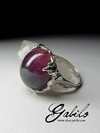 Ring with tourmaline Mushroom in silver