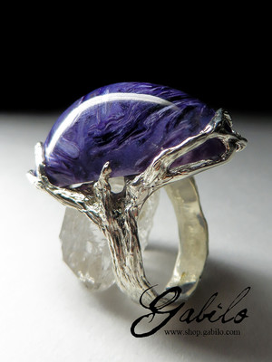 Large ring with charoite