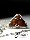 Pendant with fire agate in silver