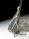 Silver pendant with charoite