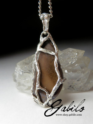 Pendant with boulder opal in silver