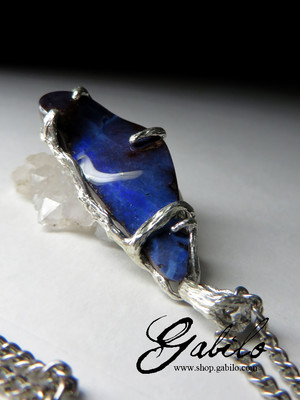 Pendant with boulder opal in silver