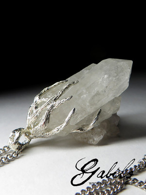 Pendant with rock crystal in silver