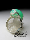 Ring with chrysoprase in silver
