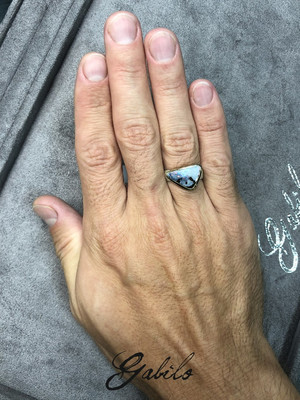 Australian Boulder Opal Silver Ring