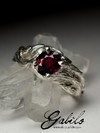 Silver ring with spinel
