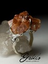 Silver ring with aragonite
