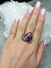 Silver ring with eudialyte