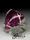 Silver ring with eudialyte