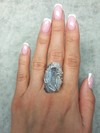 Agate Rose Silver Ring