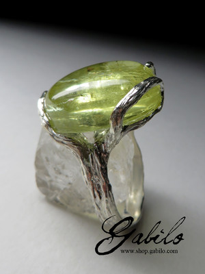 Silver ring with heliodor