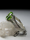 Silver ring with chrysolite