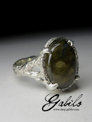 Silver Ring with Labrador