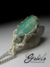 Silver pendant with green beryl
