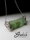 Green beryl silver necklace