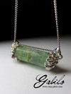 Green beryl silver necklace