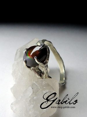 Ring with fire agate