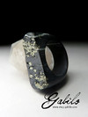 Pyrite ring on the rock solid