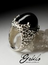 Male ring with black jade