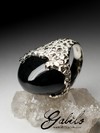 Male ring with black jade