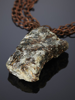 Astrophyllite in the breed on copper chains