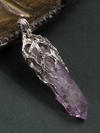 Amethyst crystal in white gold