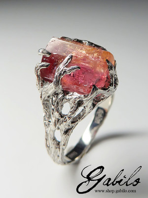Imperial topaz silver ring