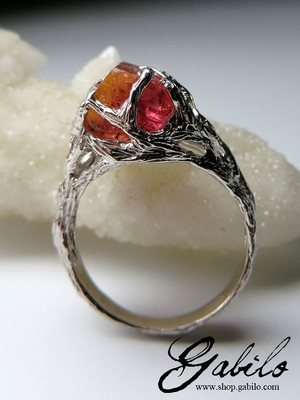 Imperial topaz silver ring