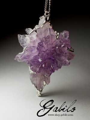 Large double-sided pendant with amethyst
