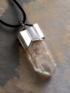 Topaz crystal silver necklace 