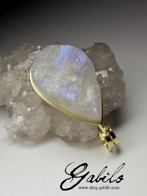 Raw Moonstone Gold Necklace