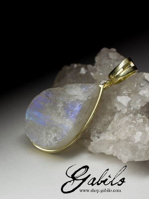 Raw Moonstone Gold Necklace