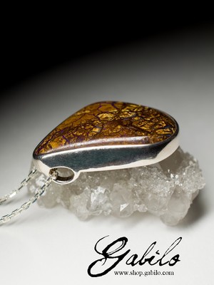 Men's Koroit Opal Silver Pendant