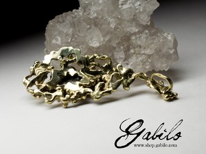 Men's meteorite gold necklace