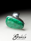 Silver ring with Ural malachite